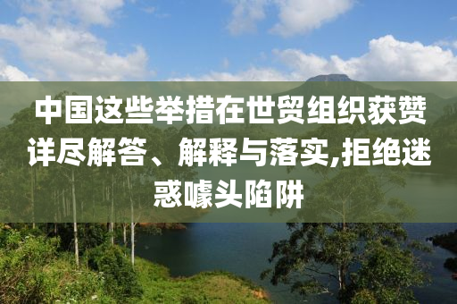 中國(guó)這些舉措在世貿(mào)組織獲贊詳盡解答、解釋與落實(shí),拒絕迷惑噱頭陷阱