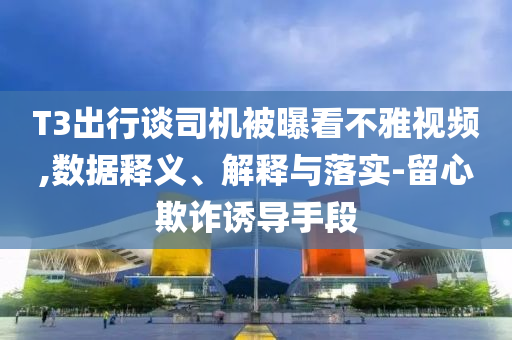 T3出行談司機(jī)被曝看不雅視頻,數(shù)據(jù)釋義、解釋與落實(shí)-留心欺詐誘導(dǎo)手段