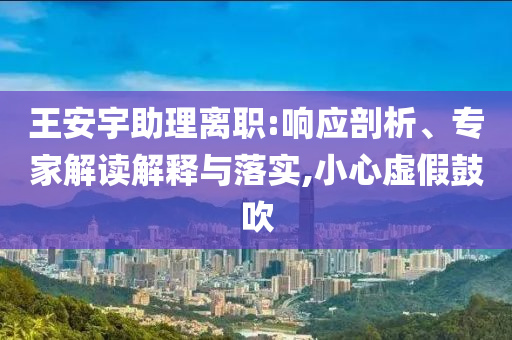 王安宇助理離職:響應(yīng)剖析、專家解讀解釋與落實(shí),小心虛假鼓吹