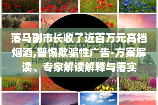 落馬副市長收了近百萬元高檔煙酒,警惕欺騙性廣告-方案解讀、專家解讀解釋與落實