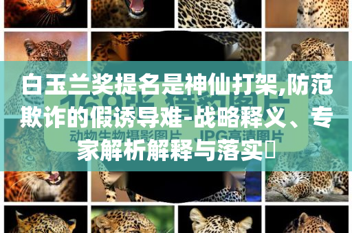 白玉蘭獎提名是神仙打架,防范欺詐的假誘導(dǎo)難-戰(zhàn)略釋義、專家解析解釋與落實(shí)?