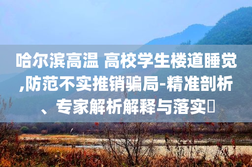 哈爾濱高溫 高校學生樓道睡覺,防范不實推銷騙局-精準剖析、專家解析解釋與落實?