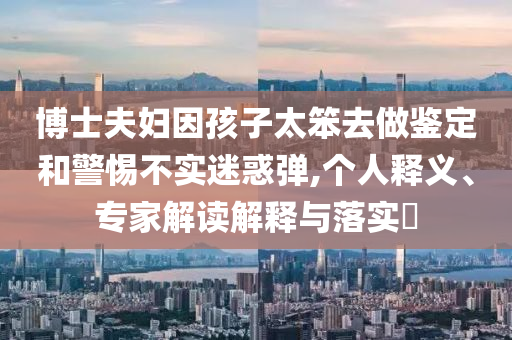 博士夫婦因孩子太笨去做鑒定和警惕不實(shí)迷惑彈,個(gè)人釋義、專家解讀解釋與落實(shí)?