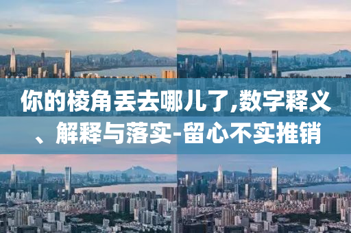 你的棱角丟去哪兒了,數(shù)字釋義、解釋與落實-留心不實推銷