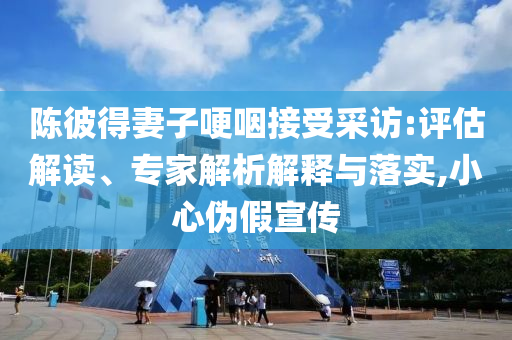 陳彼得妻子哽咽接受采訪:評估解讀、專家解析解釋與落實,小心偽假宣傳