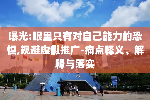曝光:眼里只有對自己能力的恐懼,規(guī)避虛假推廣-痛點釋義、解釋與落實