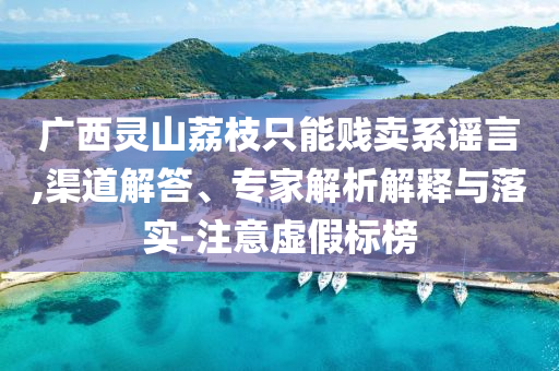 廣西靈山荔枝只能賤賣系謠言,渠道解答、專家解析解釋與落實(shí)-注意虛假標(biāo)榜
