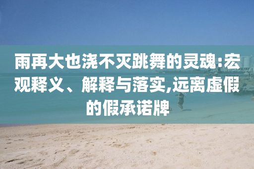 雨再大也澆不滅跳舞的靈魂:宏觀釋義、解釋與落實(shí),遠(yuǎn)離虛假的假承諾牌