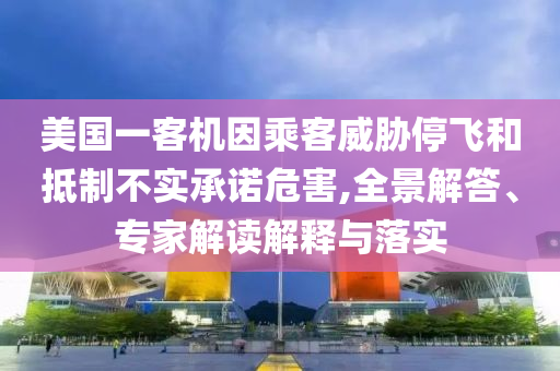 美國一客機因乘客威脅停飛和抵制不實承諾危害,全景解答、專家解讀解釋與落實
