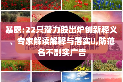 暴露:22只潛力股出爐創(chuàng)新釋義、專家解讀解釋與落實?,防范名不副實廣告