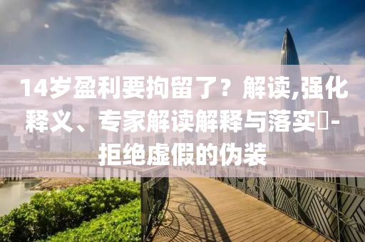 14歲盈利要拘留了？解讀,強(qiáng)化釋義、專家解讀解釋與落實(shí)?-拒絕虛假的偽裝