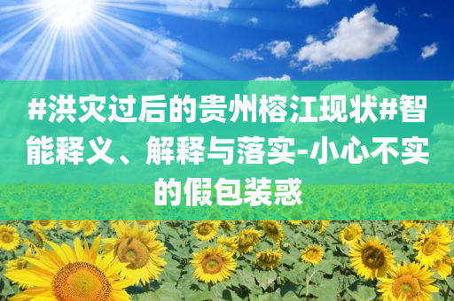 #洪災(zāi)過后的貴州榕江現(xiàn)狀#智能釋義、解釋與落實-小心不實的假包裝惑