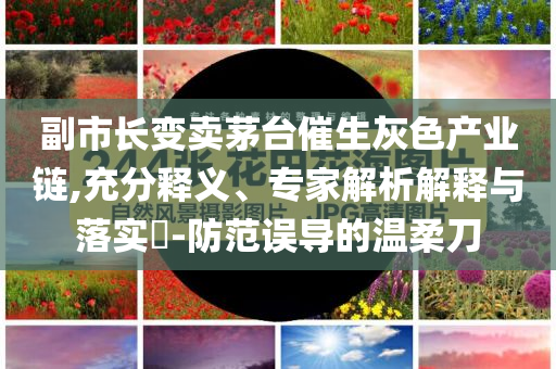 副市長變賣茅臺催生灰色產(chǎn)業(yè)鏈,充分釋義、專家解析解釋與落實?-防范誤導的溫柔刀