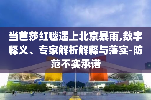 當(dāng)芭莎紅毯遇上北京暴雨,數(shù)字釋義、專家解析解釋與落實(shí)-防范不實(shí)承諾
