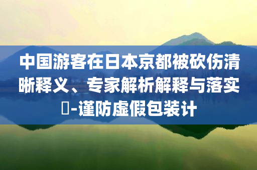 中國(guó)游客在日本京都被砍傷清晰釋義、專(zhuān)家解析解釋與落實(shí)?-謹(jǐn)防虛假包裝計(jì)