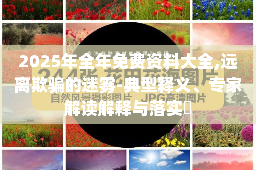 2025年全年免費資料大全,遠離欺騙的迷霧-典型釋義、專家解讀解釋與落實?