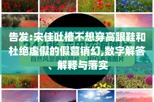 告發(fā):宋佳吐槽不想穿高跟鞋和杜絕虛假的假營銷幻,數(shù)字解答、解釋與落實(shí)