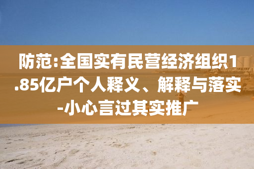 防范:全國實(shí)有民營經(jīng)濟(jì)組織1.85億戶個(gè)人釋義、解釋與落實(shí)-小心言過其實(shí)推廣