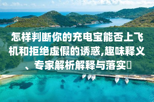 怎樣判斷你的充電寶能否上飛機(jī)和拒絕虛假的誘惑,趣味釋義、專家解析解釋與落實(shí)?