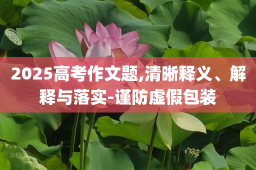 2025高考作文題,清晰釋義、解釋與落實-謹防虛假包裝