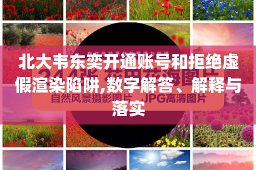 北大韋東奕開通賬號和拒絕虛假渲染陷阱,數(shù)字解答、解釋與落實