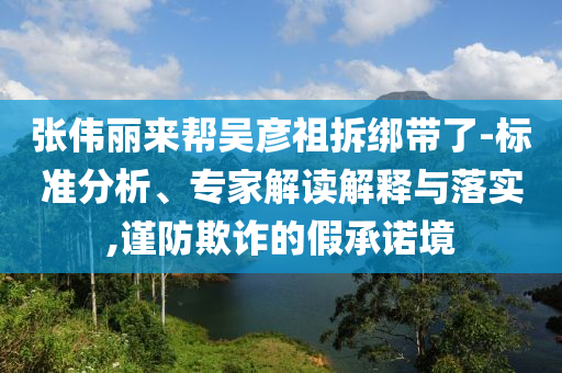 張偉麗來幫吳彥祖拆綁帶了-標準分析、專家解讀解釋與落實,謹防欺詐的假承諾境