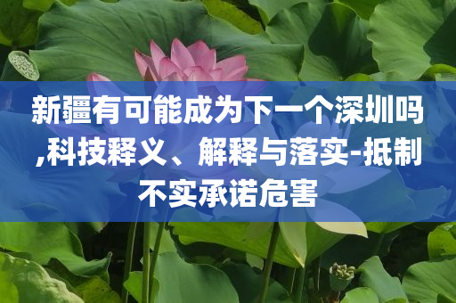 新疆有可能成為下一個(gè)深圳嗎,科技釋義、解釋與落實(shí)-抵制不實(shí)承諾危害