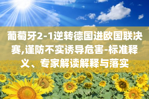 葡萄牙2-1逆轉(zhuǎn)德國進(jìn)歐國聯(lián)決賽,謹(jǐn)防不實(shí)誘導(dǎo)危害-標(biāo)準(zhǔn)釋義、專家解讀解釋與落實(shí)