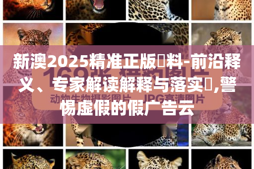 新澳2025精準(zhǔn)正版資料-前沿釋義、專家解讀解釋與落實(shí)?,警惕虛假的假廣告云
