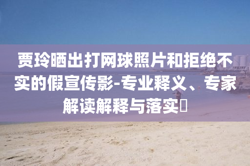 賈玲曬出打網(wǎng)球照片和拒絕不實的假宣傳影-專業(yè)釋義、專家解讀解釋與落實?