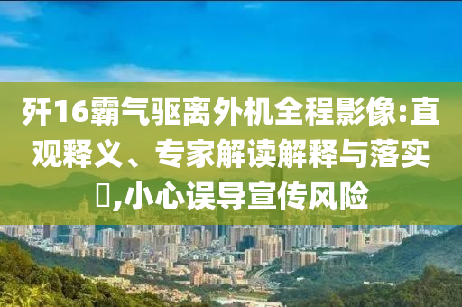 殲16霸氣驅(qū)離外機全程影像:直觀釋義、專家解讀解釋與落實?,小心誤導宣傳風險