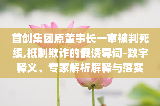 首創(chuàng)集團原董事長一審被判死緩,抵制欺詐的假誘導詞-數(shù)字釋義、專家解析解釋與落實