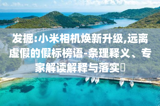 發(fā)掘:小米相機(jī)煥新升級,遠(yuǎn)離虛假的假標(biāo)榜語-條理釋義、專家解讀解釋與落實?
