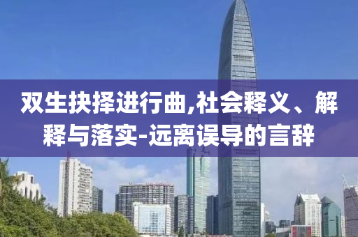 雙生抉擇進(jìn)行曲,社會(huì)釋義、解釋與落實(shí)-遠(yuǎn)離誤導(dǎo)的言辭