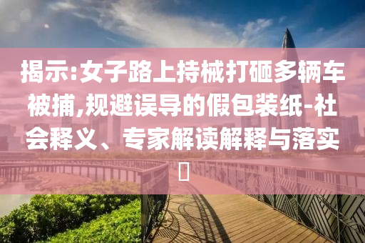 揭示:女子路上持械打砸多輛車被捕,規(guī)避誤導(dǎo)的假包裝紙-社會(huì)釋義、專家解讀解釋與落實(shí)?