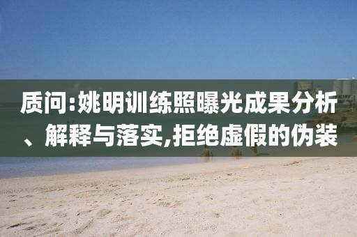質(zhì)問:姚明訓(xùn)練照曝光成果分析、解釋與落實(shí),拒絕虛假的偽裝