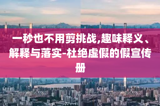 一秒也不用剪挑戰(zhàn),趣味釋義、解釋與落實(shí)-杜絕虛假的假宣傳冊(cè)