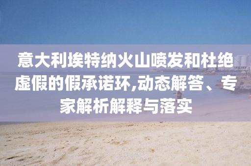 意大利埃特納火山噴發(fā)和杜絕虛假的假承諾環(huán),動態(tài)解答、專家解析解釋與落實