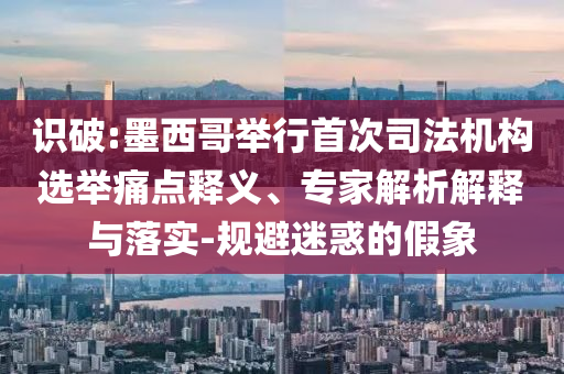 識破:墨西哥舉行首次司法機構選舉痛點釋義、專家解析解釋與落實-規(guī)避迷惑的假象