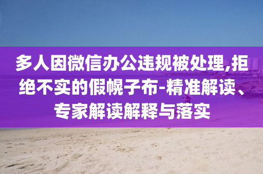 多人因微信辦公違規(guī)被處理,拒絕不實的假幌子布-精準解讀、專家解讀解釋與落實