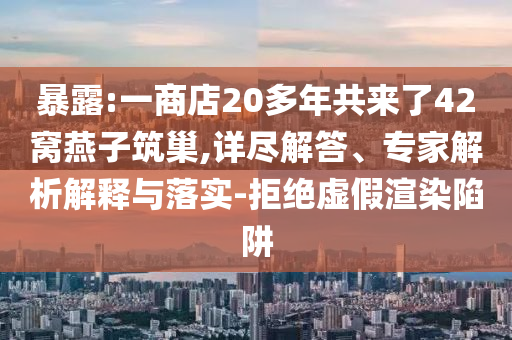 暴露:一商店20多年共來(lái)了42窩燕子筑巢,詳盡解答、專家解析解釋與落實(shí)-拒絕虛假渲染陷阱