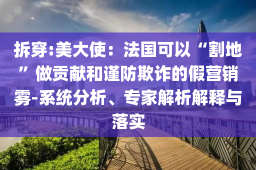 拆穿:美大使：法國(guó)可以“割地”做貢獻(xiàn)和謹(jǐn)防欺詐的假營(yíng)銷(xiāo)霧-系統(tǒng)分析、專(zhuān)家解析解釋與落實(shí)