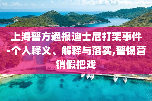 上海警方通報(bào)迪士尼打架事件-個(gè)人釋義、解釋與落實(shí),警惕營(yíng)銷(xiāo)假把戲