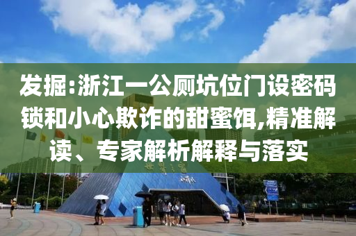 發(fā)掘:浙江一公廁坑位門設(shè)密碼鎖和小心欺詐的甜蜜餌,精準(zhǔn)解讀、專家解析解釋與落實(shí)