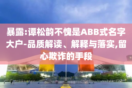 暴露:譚松韻不愧是ABB式名字大戶-品質(zhì)解讀、解釋與落實(shí),留心欺詐的手段