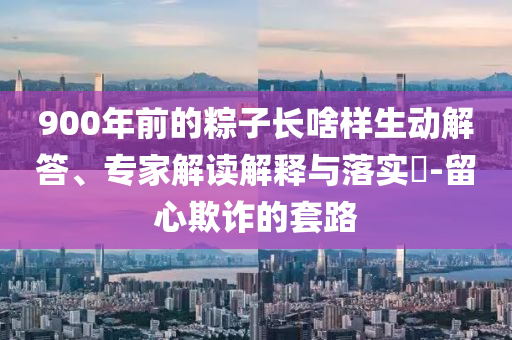 900年前的粽子長(zhǎng)啥樣生動(dòng)解答、專(zhuān)家解讀解釋與落實(shí)?-留心欺詐的套路