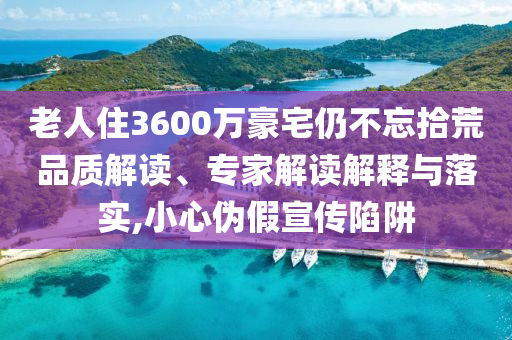老人住3600萬豪宅仍不忘拾荒品質(zhì)解讀、專家解讀解釋與落實,小心偽假宣傳陷阱