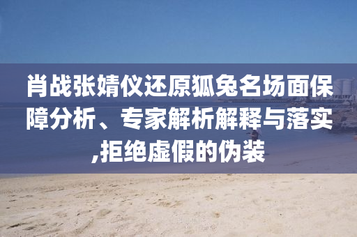 肖戰(zhàn)張婧儀還原狐兔名場面保障分析、專家解析解釋與落實,拒絕虛假的偽裝