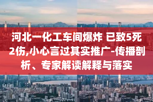 河北一化工車間爆炸 已致5死2傷,小心言過(guò)其實(shí)推廣-傳播剖析、專家解讀解釋與落實(shí)