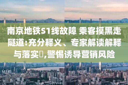 南京地鐵S1線故障 乘客摸黑走隧道:充分釋義、專(zhuān)家解讀解釋與落實(shí)?,警惕誘導(dǎo)營(yíng)銷(xiāo)風(fēng)險(xiǎn)